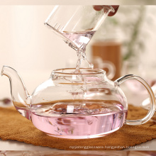 Eco-friendly transparent coffee pot heat resistant glass teapot with infuser